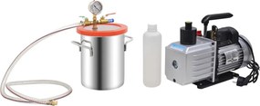 vidaXL Cameră de vid cu pompă în 2 trepte, 5,5 L