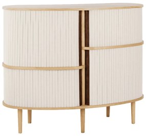 Dulap bej-în culoare naturală cu aspect de lemn de stejar cu ușă glisantă 120x100x50 cm Audacious – UMAGE