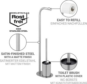 Suport pentru hârtie igienică argintiu mat din oțel inoxidabil Levante – Wenko