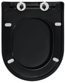 Capac WC cu inchidere silentioasa, eliberare rapida, negru 1, Negru, 46 x 36.5 cm(140 - 200 mm)