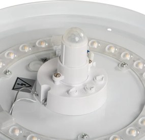 Kanlux 18123 - Lampă de tavan LED FOGLER cu senzor de mișcare, 17 W, 230 V, Ø 33 cm