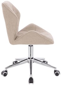 HR212K Scaun Latte Boucle cu Bază Cromata