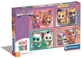 Super Pisicuțe Hero Puzzle 4 în 1 Clementoni