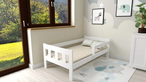 Pat pentru copii NESTY 90 x 200 cm, alb Saltele: Cu saltele Coco Maxi 20 cm, Somiera pat: Cu lamele curbate