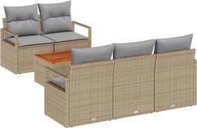 vidaXL Set de canapele pentru grădină 6 pcs Beige și gri deschis