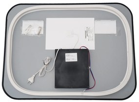 🪞 Oglindă LED cu Touch și Funcție Dezaburire – Ramă Negru, 80x60 cm, Model J187-8060 Smack