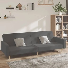 vidaXL Canapea extensibilă cu 2 locuri, gri deschis, țesătură