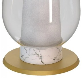 Veioza, Lampa de masa design modern Nora auriu/ marmura alba