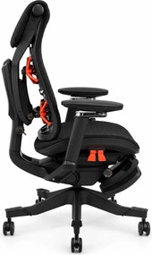 Scaun ergonomic ANEW ARYSE R9, Cotiere 5D, Suport lombar reglabil, Șezut glisant, Reclinare cu blocare în 4 poziții, Suport pentru picioare, Negru