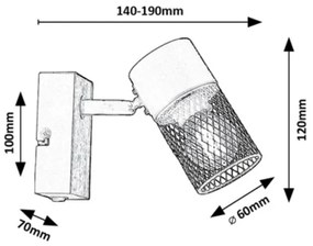 Spot de perete METTA 1xE14/40W/230V stejar Rabalux 71151