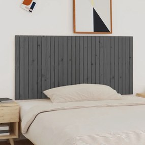 vidaXL Tăblie de pat pentru perete, gri, 185x3x90 cm, lemn masiv pin