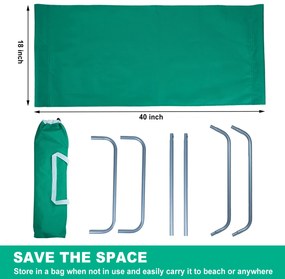 Sezlong pliabil de plaja SAND, verde