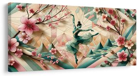 Tablou balerină abstractă printre flori