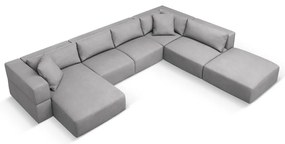 Colțar gri deschis (cu colț pe partea dreaptă/în formă de "U") Esther – Milo Casa