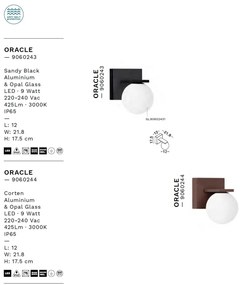 Aplica LED iluminat exterior modern IP65 ORACLE negru