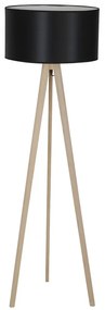 Lampadar cu trepied din lemn design modern Tripod negru