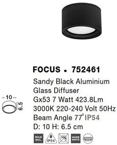 Plafoniera pentru exterior design modern IP54 Focus negru