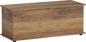 HOMCOM Cufăr de Depozitare pentru Interior 113L cu Capac Rabatabil, Cufăr Organizator pentru Living și Hol, Bancă cu Spațiu de Depozitare, Efect Lemn Maro | Aosom Romania