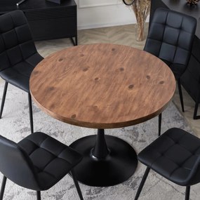 Masă rotundă LINO diametru 100 cm - diferite variante de culoare nuc - negru