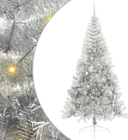 vidaXL Pom de Crăciun artificial pre-iluminat Argintiu 240 cm PET