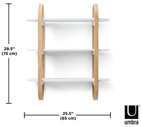 Raft alb/în culoare naturală etajat cu aspect de lemn exotic Bellwood – Umbra