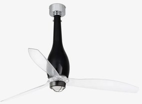 Lustra cu Ventilator si telecomanda ETERFAN M LED negru/transparent