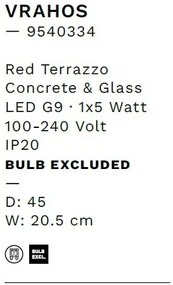 Aplica de perete decorativa VRAHOS red terrazzo
