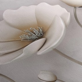 Tablou cu florile albe (cu ceas) (90x30 cm)