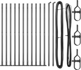 vidaXL Stâlp de gard. 13 pcs Gri Oțel