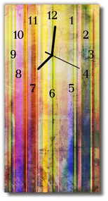 Ceas de perete din sticla vertical Imagine color din lemn