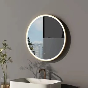 Oglinda LED MMJ Auriu 90cm, Rea