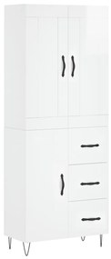 3199843 vidaXL Dulap înalt, alb extralucios, 69,5x34x180 cm, lemn compozit