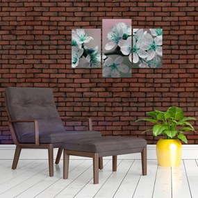 Tablou cu floare - turcoaz (90x60 cm)