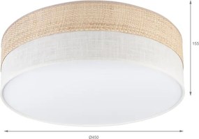 Plafonieră SIRJA BOHO 2xE27/15W/230V Ø 45 cm bej/crem