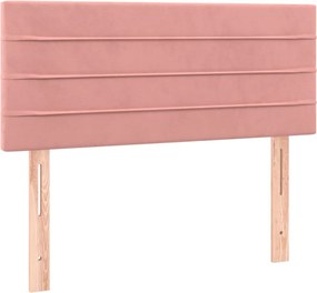 vidaXL Tăblie de pat, roz, 80x5x78/88 cm, catifea