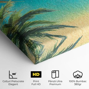 Tablou Canvas, 100x200cm, Dormitor si Living, Peisaje, Plaje, Coconut Palms Paint