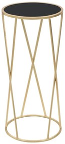 Masă auxiliară Mauro Ferretti Glam Simple, înălțime 75 cm, negru - auriu