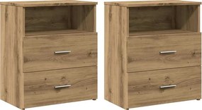 vidaXL Noptiere, 2 buc., stejar artizanal, 50x32x60 cm, lemn prelucrat