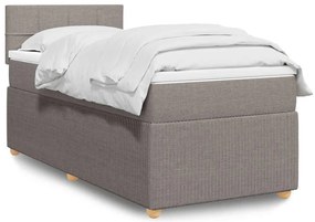 vidaXL Pat box spring cu saltea, gri taupe, 80x200 cm, textil