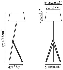Lampadar, Lampa de podea design scandinav TREEWOOD