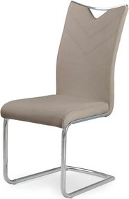 Scaune bucatarie inox K224, cappuccino/crom, piele ecologica/metal, 44