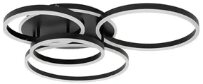 Plafoniera LED cu Telecomanda, Design Geormetric, RINGS 5 negru