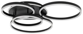 Plafoniera LED cu Telecomanda, Design Geormetric, RINGS 5 negru