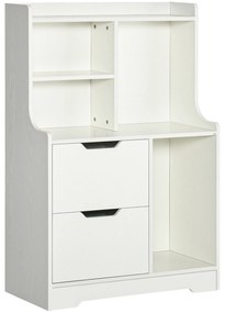 HOMCOM Dulap de camara din MDF cu 2 sertare si rafturi deschise pentru living, intrare si bucatarie | AOSOM RO
