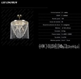 Plafonier cristal Bohemia diametru 40cm L15 134/05/6