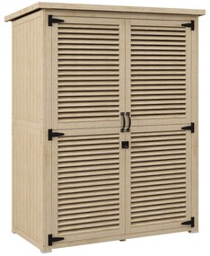 Outsunny Magazie de Gradina din Lemn, Dulap de Depozitare