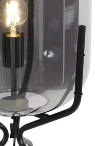 Lampă de podea inteligentă neagră cu WiFi A60 sticlă fumurie - Bliss