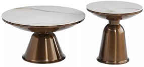 Set 2 masute de cafea Vera alb/cupru ø75/ø50