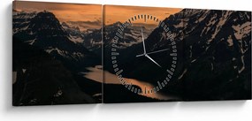 Tablou - Lac între munți (cu ceas) (90x30 cm)