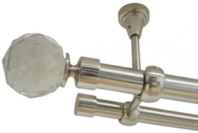 Galerie fara inele kula crystal tavan 25/19 mm inox (Alege marime: 200 cm)